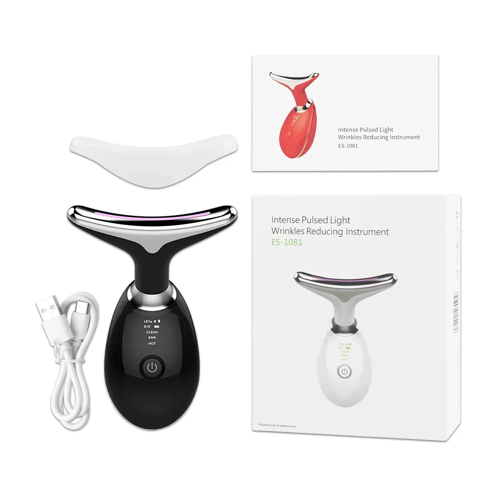 7 Color LED Face Lifter Neck Beauty EMS Neck Face Lifting Massager Skin Tighten Device Photon Anti Wrinkle Double Chin Remover