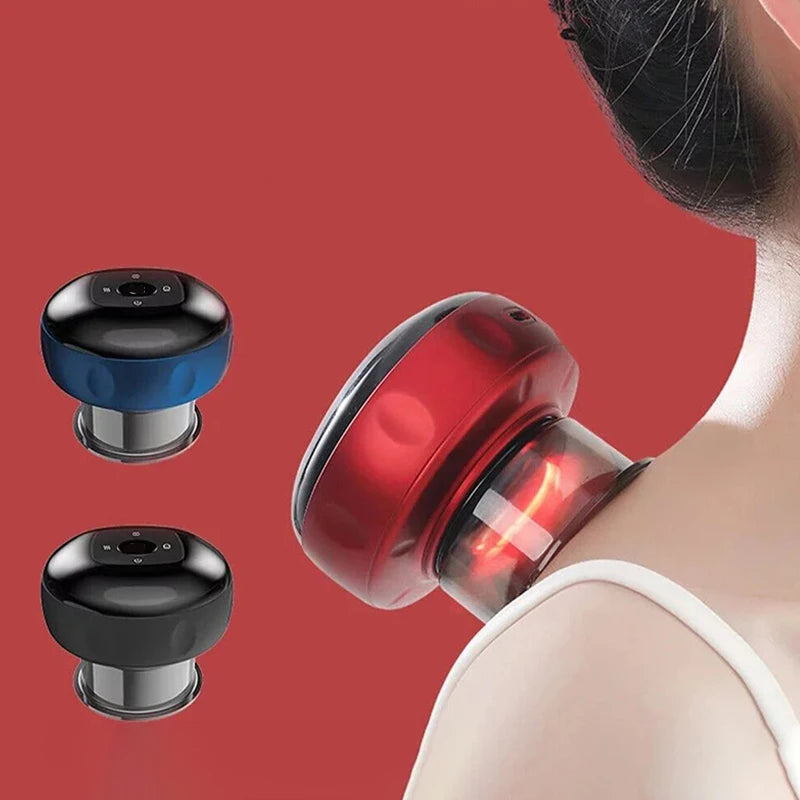 Body Scraping Massage Smart Electric Vacuum Cupping Heating Suction Cup Device Back Neck Arm Massger