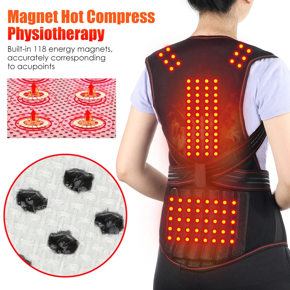 Tourmaline Magnet Heated Vest Magnetic Self-Heating Thermal Clothing Waist Brace Lumbar Pad Corset Postrue Corrector Relief Pain