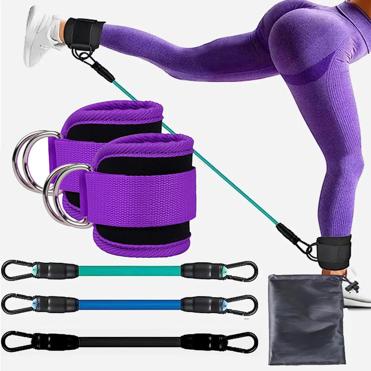 Ankle Strap Resistance Bands Hip Leg Strength Pull Rope Fitness Elastic Training Home Yoga Pilate Crossfit Workout Gym Equipment