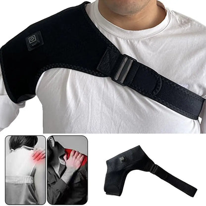 Heated Shoulder Brace Adjustable Heating Shoulder Pad Unisex Heat Therapy Shoulder Massager Wrap for Frozen Shoulder Pain Relief