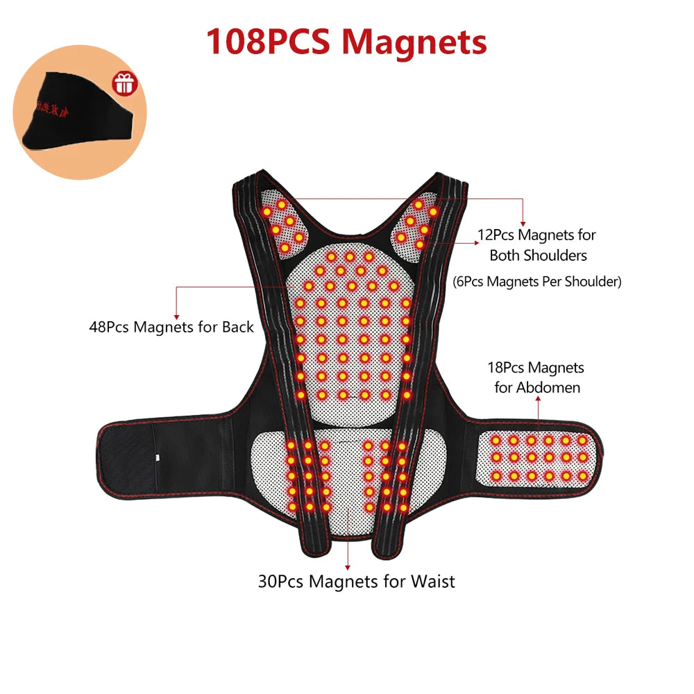 Tourmaline Magnet Heated Vest Magnetic Self-Heating Thermal Clothing Waist Brace Lumbar Pad Corset Postrue Corrector Relief Pain